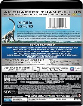 Amazon.com: Jurassic Park - 4K Ultra HD + Blu-ray + Digital